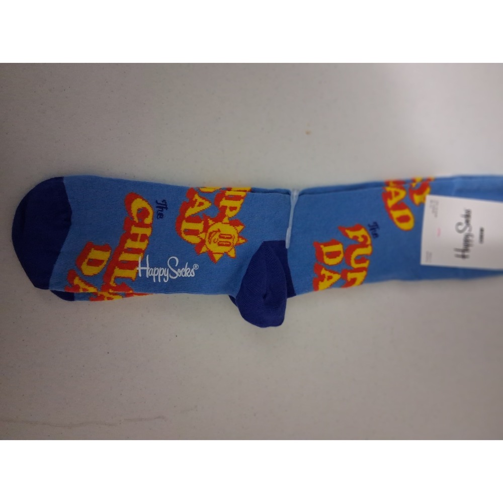Happy Socks Mens The Hip Fun Chill Dad Crew Socks Blue Size 8-12 NWT